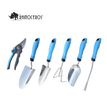 Wholesale Heavy Duty Stainless Steel Blade Blue PP Handle Include Trowel Fork Gardening Tools Set